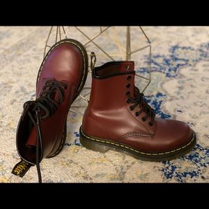 Gently used Maroon Dr. Martens Airwair boots